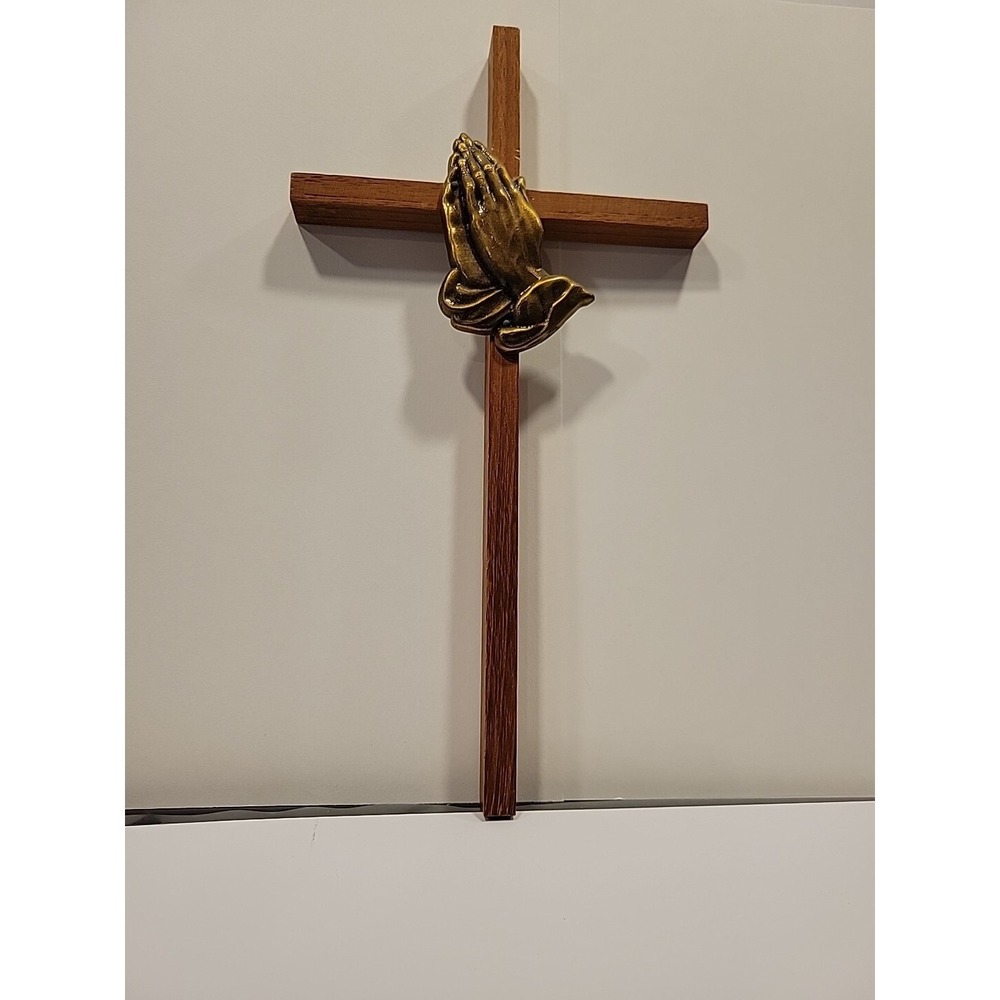 PRAYING HANDS WALL CROSS 10"